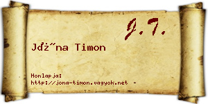Jóna Timon névjegykártya